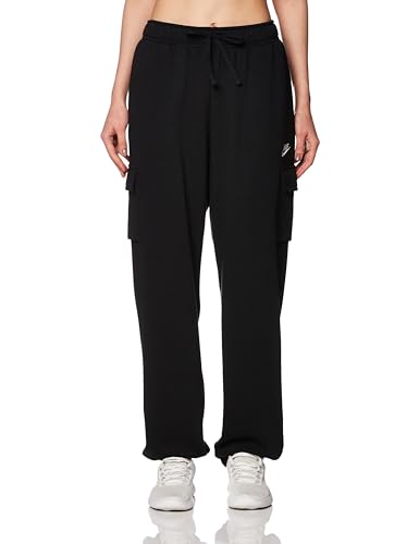 NIKE DQ5196-010 W NSW Club FLC MR Pant Cargo Pants Damen Schwarz-Weiss Größe XL von Nike