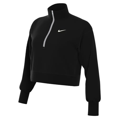 NIKE DQ5767-010 W NSW PHNX FLC QZ Crop Sweatshirt Women's Schwarzes Segel M von Nike