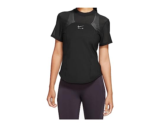 NIKE Damen Nk Df Air Ss T-Shirt, Schwarz, M von Nike