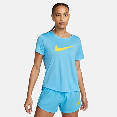 NIKE DX1025-416 W NK ONE DF SWSH HBR SS T-Shirt Damen Baltic Blue Größe M NIKE DX1025-416 W NK ONE DF SWSH HBR SS T-Shirt Damen Baltic Blue Größe M von Nike