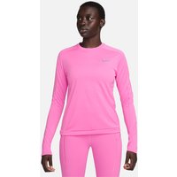 NIKE Dri-FIT Crew langarm Lauf-Oberteil Damen 675 - playful pink/reflective silv XL von Nike