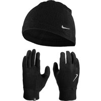 NIKE Dri-FIT Fleece Winterset Laufhandschuhe mit Mütze Herren 082 - black/black/silver S/M NIKE Dri-FIT Fleece Winterset Laufhandschuhe mit Mütze Herren 082 - black/black/silver S/M von Nike