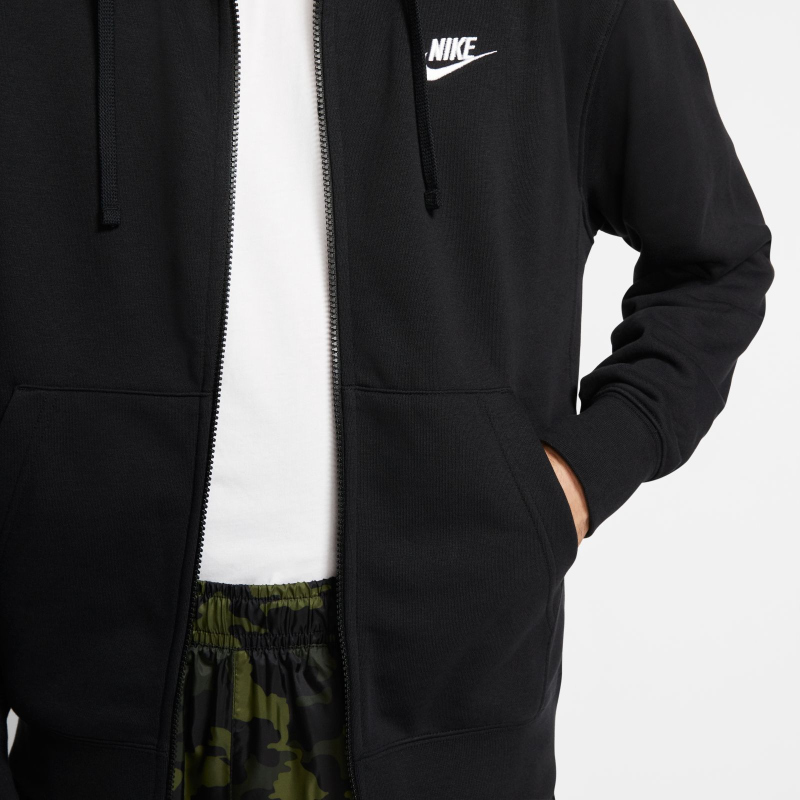 NIKE Sportswear Club French Terry Kapuzenjacke black/white XXL von Nike