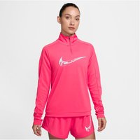 NIKE Swoosh 1/2-Zip Laufshirt Damen 629 - aster pink/glacier blue L von Nike