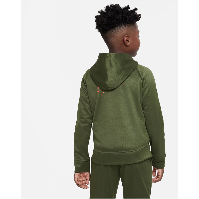 NIKE Therma-FIT Training Kapuzenjacke Jungen 326 - rough green/black/total orange M (137-147 cm) von Nike