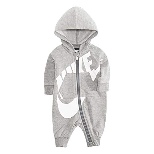 Nike Baby All Day Play Overall Strampler mit Kapuze Farbe: Grau/Weiß (042); Größe: 9-12M (74-80 cm) von Nike