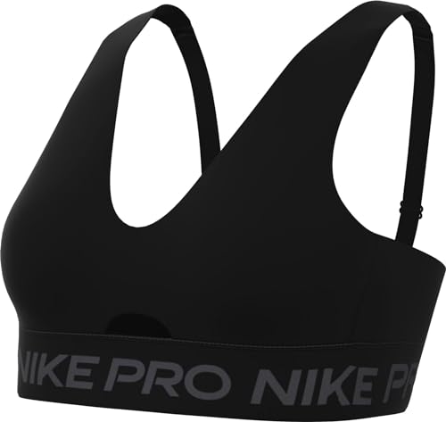 Nike Bra Pro Indy Plunge Gepolsterter Sport-BH Mit Mittlerem Halt Für Damen, Black/Anthracite/White, FQ2653-010, 2XL von Nike