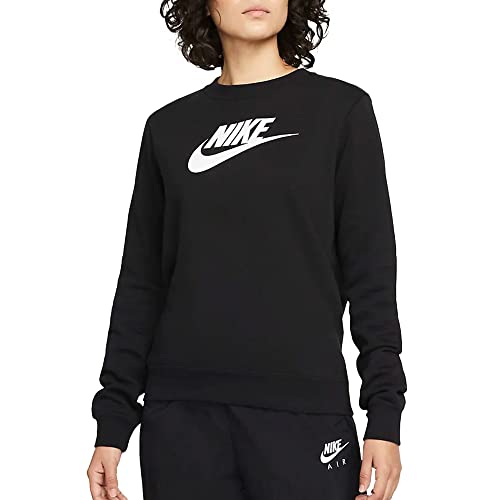 Nike Damen Club Crew Sweatshirt, Black/White, M EU von Nike