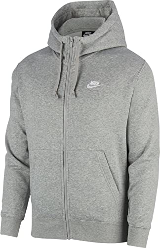 Nike Herren M Nsw Club Fz Bb Hoodie Und Rei verschluss Sweatshirt, Dk Grey Heather/Matte Silver/W, L EU von Nike