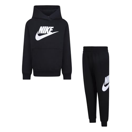 Nike Club Fleece Trainingsanzug für Kinder, Schwarz, Code 86L135-023, schwarz/weiß, 5-6 Jahre Nike Club Fleece Trainingsanzug für Kinder, Schwarz, Code 86L135-023, schwarz/weiß, 5-6 Jahre von Nike