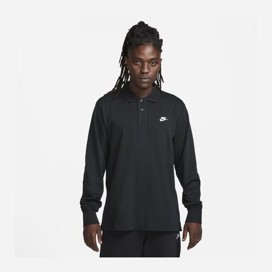 Nike Club Men's Long-Sleeve Knit Po BLACK/WHITE von Nike