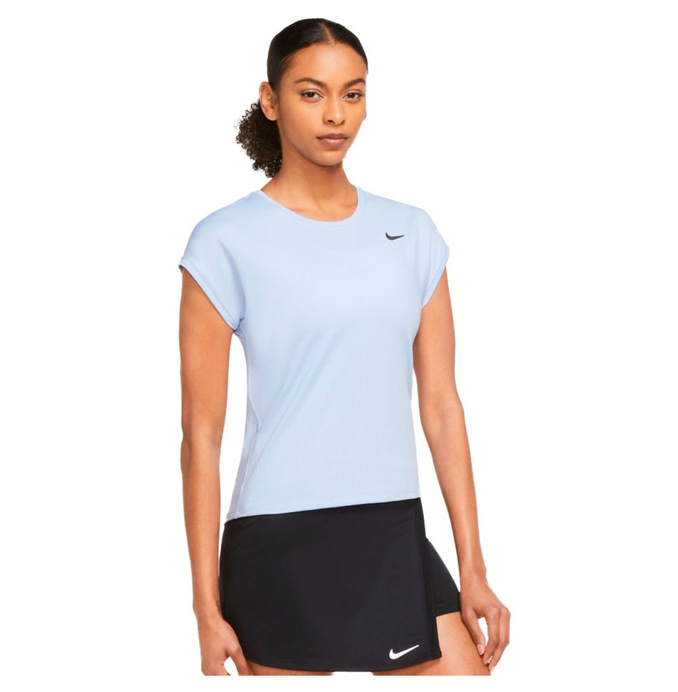 Nike Court Dri Fit Victory Short Sleeve T-shirt Blau S Frau von Nike