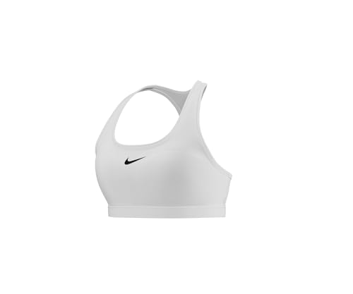 Nike DX6821-100 W NK SWSH MED SPT Bra Sports Bra Damen White/Stone Mauve/Black Größe L von Nike