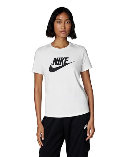 Nike DX7906-100 W NSW Tee ESSNTL ICN FTRA T-Shirt Damen White/Black Größe S von Nike