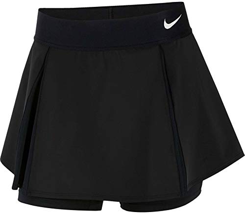 Nike Damen Court Elevated Flouncy Tennisrock, Black/Black/White, S Nike Damen Court Elevated Flouncy Tennisrock, Black/Black/White, S von Nike
