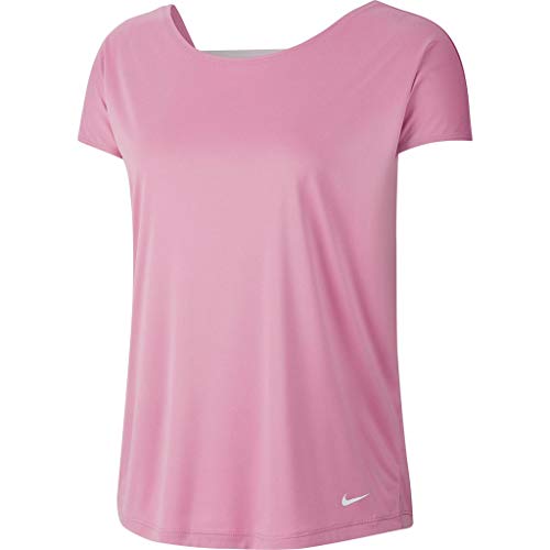 Nike Damen Dry Elastika Essential T-Shirt, Magic Flamingo/Barely Rose/WHI, M von Nike