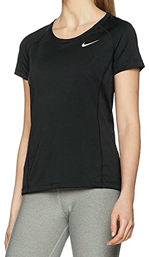Nike Damen Dry Miler Top Crew Kurzarm-Shirt, Black, M Nike Damen Dry Miler Top Crew Kurzarm-Shirt, Black, M von Nike