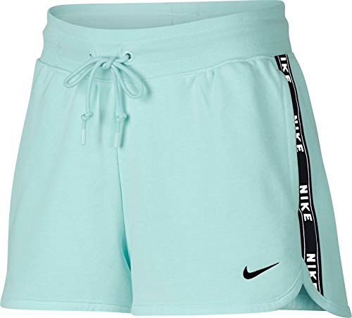 Nike Damen Fleece Logo Tape Shorts, Teal Tint/Black, XL Nike Damen Fleece Logo Tape Shorts, Teal Tint/Black, XL von Nike