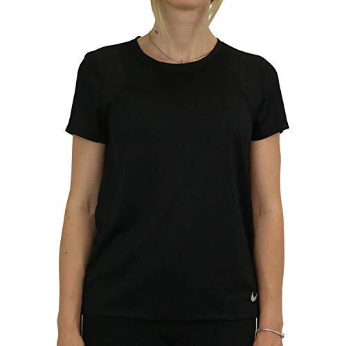 Nike Damen Running Top SS Shirt, Schwarz, M von Nike