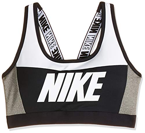 Nike Damen SPRT DSTRT Classic Sports Bra, White/Carbon Heather, L Nike Damen SPRT DSTRT Classic Sports Bra, White/Carbon Heather, L von Nike