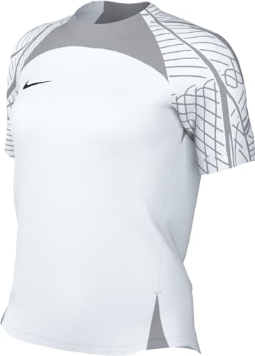 Nike Damen Short-Sleeve Soccer Top W Nk Df Strk23 Top Ss, White/Wolf Grey/Black, DR2278-100, L von Nike