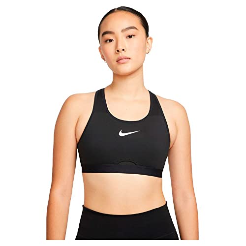 Nike Damen Sports Bra W Nk Df Swsh Hs Bra, Schwarz/Schwarz/Dunkelgrau/Weiß, DD0428-010, S/A von Nike