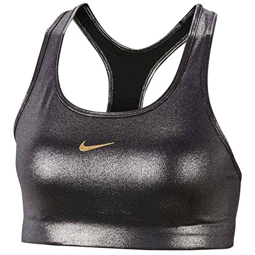 Nike Damen Swoosh Icon Clash Shmr Sport-BH, Black/Black/Metallic Silver, S Nike Damen Swoosh Icon Clash Shmr Sport-BH, Black/Black/Metallic Silver, S von Nike