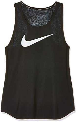 Nike Damen Swoosh Run Tanktop, Black/White, S Nike Damen Swoosh Run Tanktop, Black/White, S von Nike
