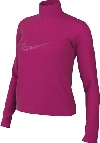 Nike Damen Top W Nk Df Swoosh Hbr Hz Pacer, Fireberry/Purple Ink, FB4687-615, L von Nike