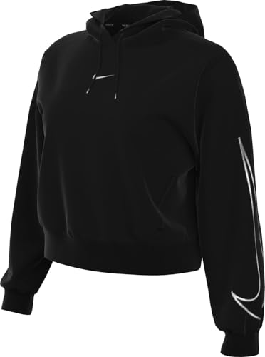 Nike Damen Top W Nk One Df Hoodie Gx, Black/Metallic Silver, FB5693-010, L Nike Damen Top W Nk One Df Hoodie Gx, Black/Metallic Silver, FB5693-010, L von Nike