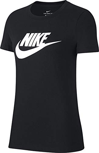 Nike Damen W NSW TEE ESSNTL ICON FUTUR T-shirt, Black/White, XL von Nike