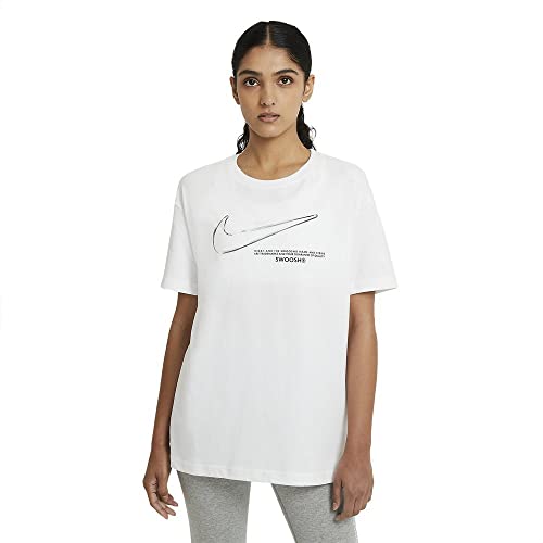 Nike Damen W Nsw Tee Boy Swoosh T Shirt, White, XS EU von Nike
