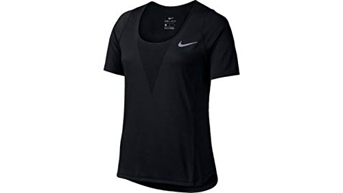 Nike Damen Zonal Cooling Relay Kurzarm Top, Black/Reflective Silver, S Nike Damen Zonal Cooling Relay Kurzarm Top, Black/Reflective Silver, S von Nike