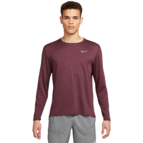 Nike Df Uv Miler Bluse Night Maroon/Cedar/Htr/Reflective XL von Nike