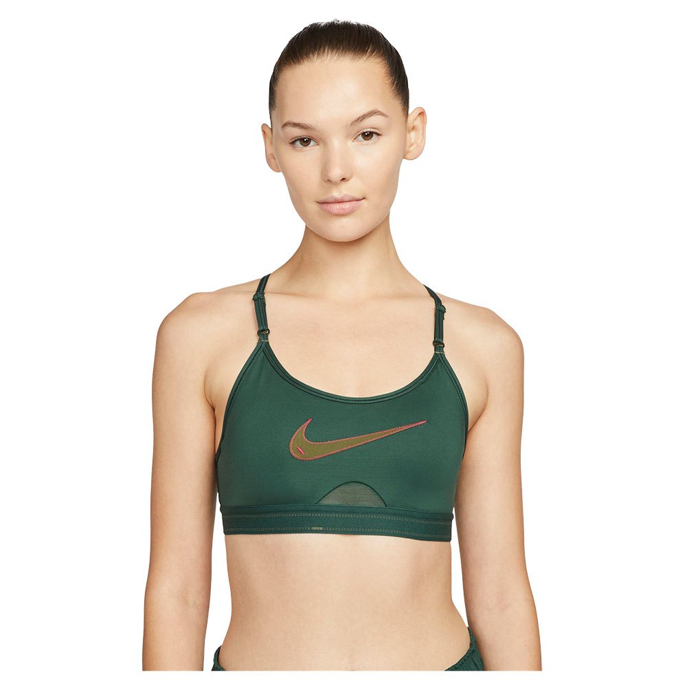 Nike Dri Fit Indy Light Support Padded Graphic Sports Bra Grün S Frau von Nike