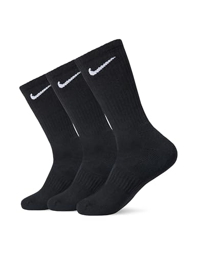 Nike Unisex Everyday Cushion Crew Training (3 Pairs) Sportsocken, Black/White, L EU von Nike