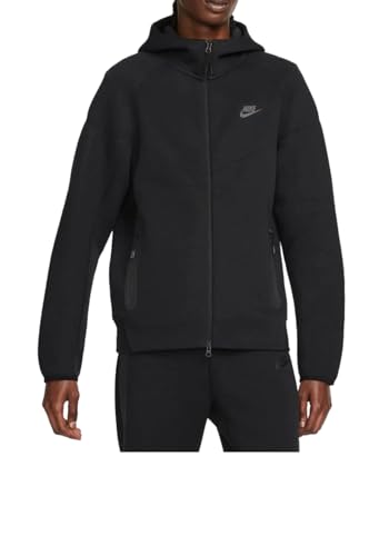 Nike FB7921-010 M NK TCH FLC FZ WR Hoodie Sweatshirt Herren Black/Black Größe M von Nike