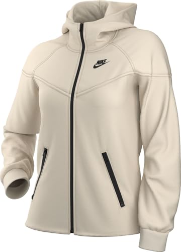 Nike FB8338-110 W NSW TCH FLC WR FZ HDY Sweatshirt Damen Pale Ivory/Black Größe S von Nike