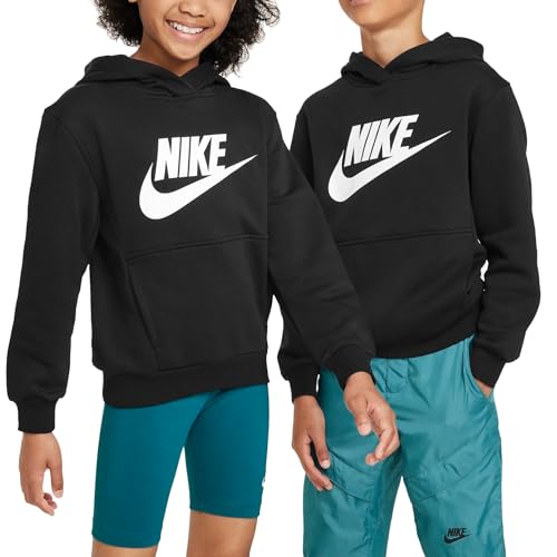 Nike FD2988-010 K NSW Club FLC HDY HBR Sweatshirt Unisex Black/White Größe XS von Nike