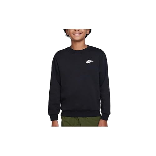 Nike FD3006-010 K NSW Club FLC Crew LS LBR Sweatshirt Unisex Black/White Größe XS von Nike