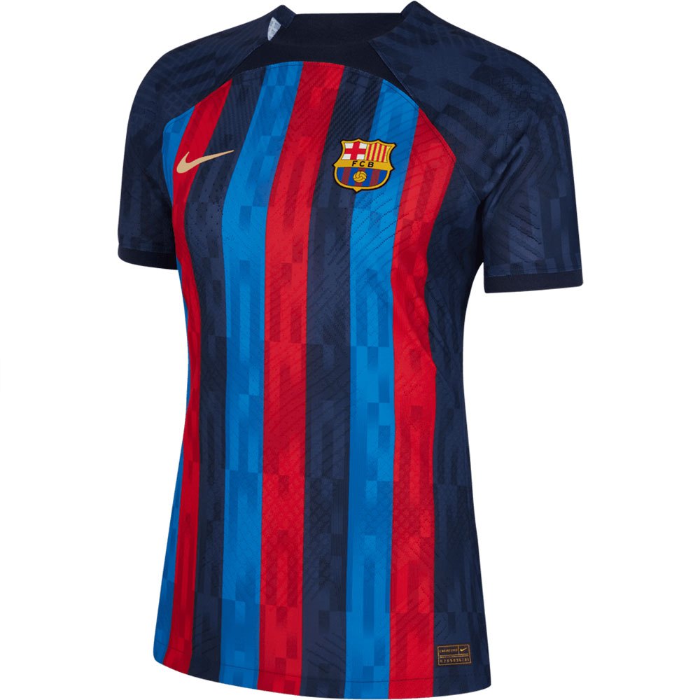 Nike Fc Barcelona Dri Fit Advantage Match Home 22/23 Short Sleeve T-shirt Woman Blau M von Nike