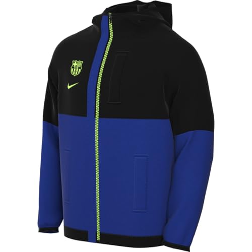 Nike Fc Barcelona Fußballjacke Fc Barcelona Awf Third Winterized Fußballjacke Für Herren, Black/Old Royal/Barely Volt/Lime Blast, FQ3109-010, XS von Nike