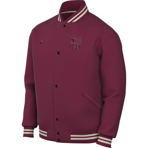 Nike Fc Barcelona Jacke Fc Barcelona Dugout Home Fußball-Satin-Jacke (Herren), Noble Red/Noble Red, FQ7785-620, XS von Nike