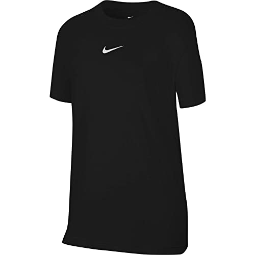 Nike Girls G NSW Tee ESSNTL BF T-Shirt, Black/White, S von Nike