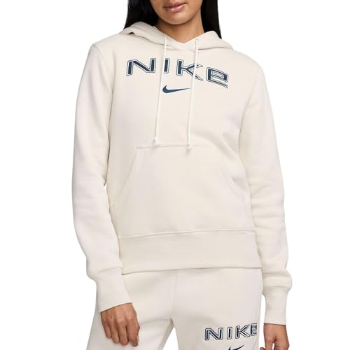 Nike Damen Phoenix Fleece Std Logo Kapuzenpullover, Lt Orewood BRN/White/Armory NA, S von Nike