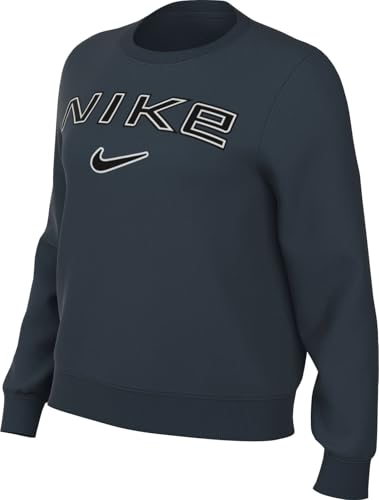 Nike Damen Phoenix Fleece Std Logo Sweatshirt, Armory Navy/Photon Dust/Black, S von Nike