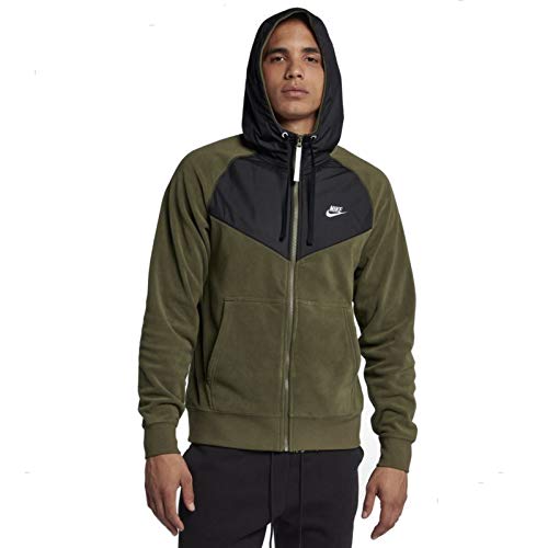Nike Herren Core Full Zip Hoodie, Olive Canvas/Black/White, M Nike Herren Core Full Zip Hoodie, Olive Canvas/Black/White, M von Nike