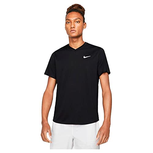 Nike Herren Ct Dry Victory T-Shirt, Black/Black/White, S von Nike