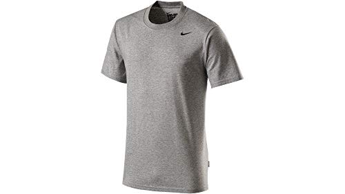 Nike Herren Dri-Fit Cotton Kurzarm 2.0 T-Shirt, grau (Grau (Dunkelgrau Heather / Schwarz)), XL von Nike