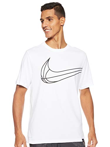 Nike Herren Dry T-Shirt Swoosh Ball, White/Black, S Nike Herren Dry T-Shirt Swoosh Ball, White/Black, S von Nike